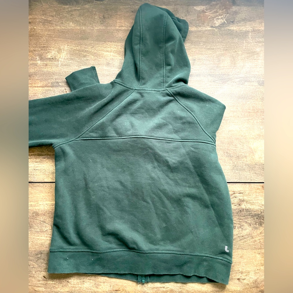 Women's Forest Green Zip Hoodie Sweater - Picture 2 of 2